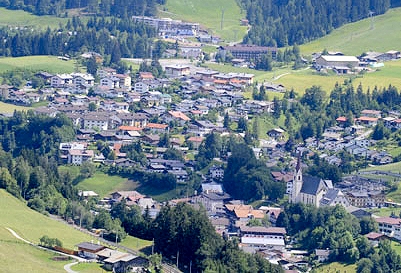 Aerial view of Fieberbrunn.