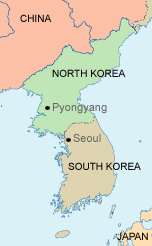Simple map of Korea.