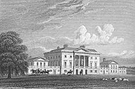 Basildon Park in Berkshire, England from Jones 'Views of the Seats of Noblemen and Gentlemen' (1829).