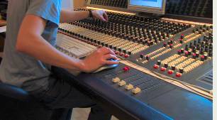 Photo of a mixing desk.