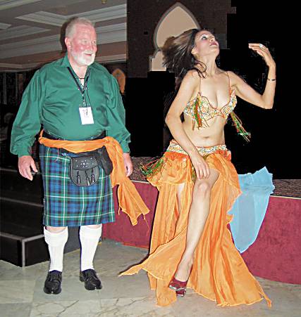 Frank Brown from Scotland dancing in Tunisia.