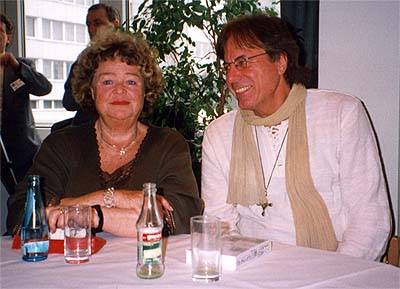 Uschi Biermann and Helmut Ludwig relax at the festival.