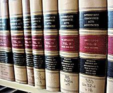 Photograph of law books.